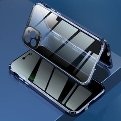 Four-corner Shockproof Anti-peeping Magnetic Metal Frame Double-sided Tempered Glass Case, For iPhone 12, For iPhone 12 Pro, For iPhone 12 Pro Max