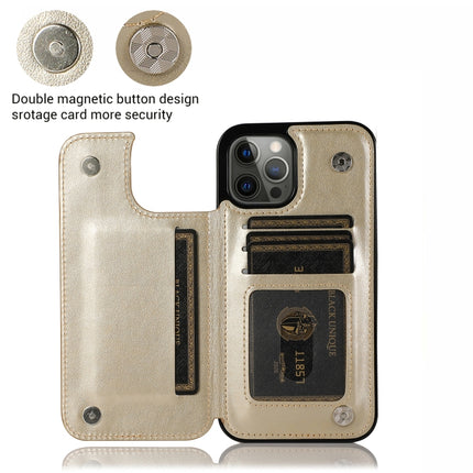 Butterflies Flowers Double Buckle PU + TPU Protective Case with Holder & Card Slots & Photo Frame, For iPhone 12 Pro Max