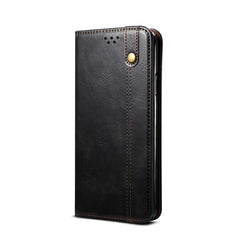 Simple Wax Crazy Horse Texture Horizontal Flip Leather Case with Card Slots & Wallet, For iPhone XS Max