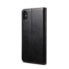 Simple Wax Crazy Horse Texture Horizontal Flip Leather Case with Card Slots & Wallet, For iPhone XS Max