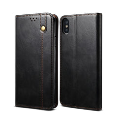 Simple Wax Crazy Horse Texture Horizontal Flip Leather Case with Card Slots & Wallet, For iPhone XS Max