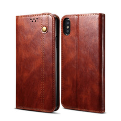 Simple Wax Crazy Horse Texture Horizontal Flip Leather Case with Card Slots & Wallet, For iPhone XS Max