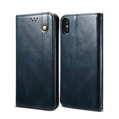 Simple Wax Crazy Horse Texture Horizontal Flip Leather Case with Card Slots & Wallet, For iPhone XS Max