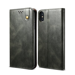 Simple Wax Crazy Horse Texture Horizontal Flip Leather Case with Card Slots & Wallet, For iPhone XS Max