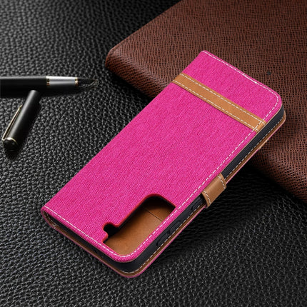 Color Matching Denim Texture Horizontal Flip Leather Case with Holder & Card Slots & Wallet & Lanyard, For Samsung Galaxy S21 5G, For Samsung Galaxy S21+ 5G