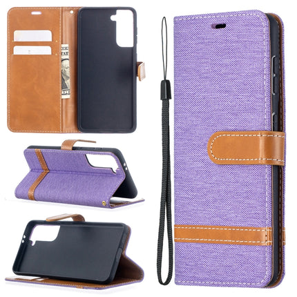 Color Matching Denim Texture Horizontal Flip Leather Case with Holder & Card Slots & Wallet & Lanyard, For Samsung Galaxy S21 5G, For Samsung Galaxy S21+ 5G