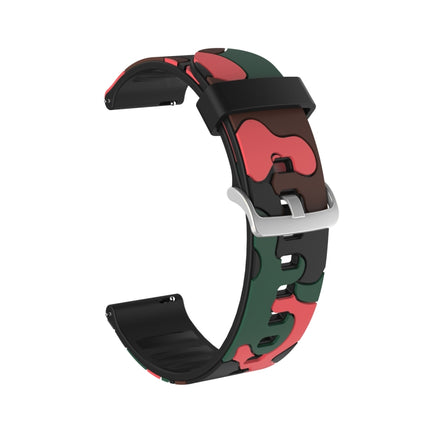 Camouflage Silicone Replacement Wrist Strap Watchband with Silver Buckle, 20mm For Amazfit GTR 2 / GTR 42mm, 20mm For Amazfit GTR 42mm, 20mm For Amazfit GTS / GTS 2