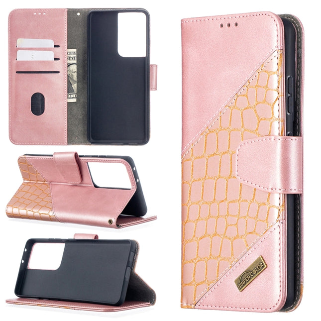Matching Color Crocodile Texture Horizontal Flip PU Leather Case with Wallet & Holder & Card Slots, For Samsung Galaxy S21 5G, For Samsung Galaxy S21+ 5G, For Samsung Galaxy S21 Ultra 5G
