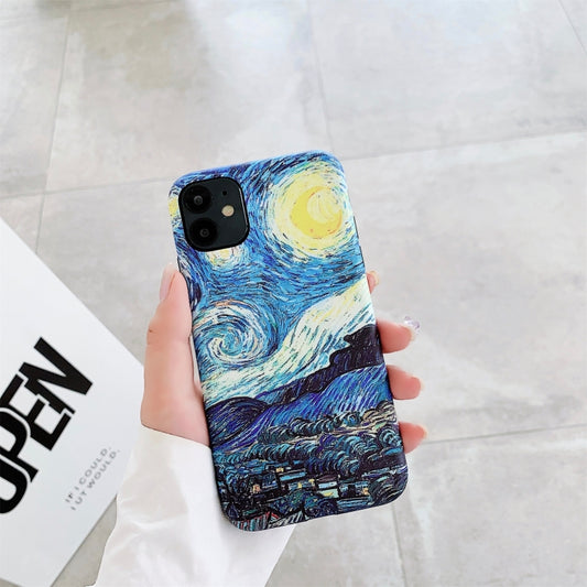 Funda protectora de pintura al óleo de TPU con acabado IMD Workmanship, para iPhone 11, para iPhone 11 Pro, para iPhone 11 Pro Max, para iPhone 12 mini, para iPhone 12, para iPhone 12 Pro, para iPhone 12 Pro Max