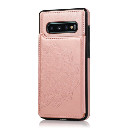 Double Buckle Mandala Pattern PU+TPU Protective Case with Card Slots & Holder & Photo Frame, For Samsung Galaxy S10, For Samsung Galaxy S10 Plus, For Samsung Galaxy S20, For Samsung Galaxy S20 Plus