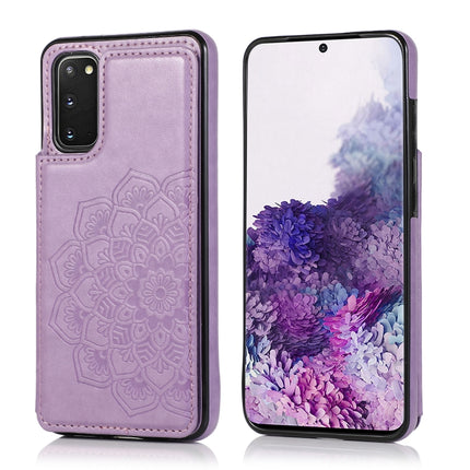 Double Buckle Mandala Pattern PU+TPU Protective Case with Card Slots & Holder & Photo Frame, For Samsung Galaxy S10, For Samsung Galaxy S10 Plus, For Samsung Galaxy S20, For Samsung Galaxy S20 Plus
