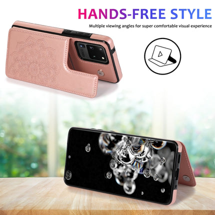 Double Buckle Mandala Pattern PU+TPU Protective Case with Card Slots & Holder & Photo Frame, For Samsung Galaxy S20 Ultra