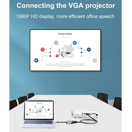 HW-6002 2 In 1 Type-C / USB-C to HDMI + VGA Adapter Converter, HW-6002