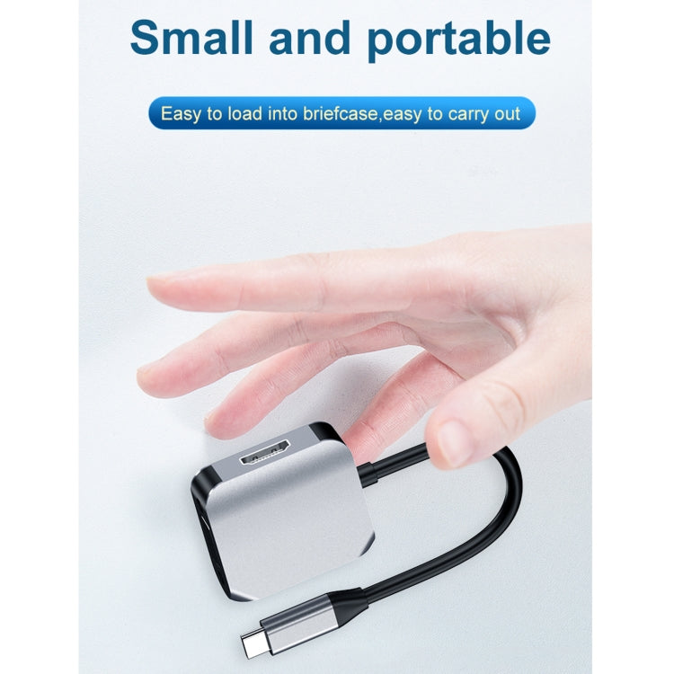 HW-6002 2 In 1 Type-C / USB-C to HDMI + VGA Adapter Converter, HW-6002