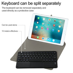 Universal Detachable Bluetooth Keyboard + Leather Case with Touchpad for iPad 9-10 inch, Black Keyboard, White Keyboard