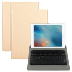 Universal Detachable Bluetooth Keyboard + Leather Case with Touchpad for iPad 9-10 inch, Black Keyboard, White Keyboard