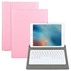 Universal Detachable Bluetooth Keyboard + Leather Case with Touchpad for iPad 9-10 inch, Black Keyboard, White Keyboard