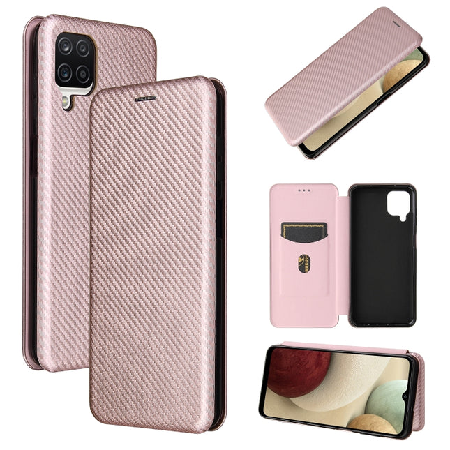 Carbon Fiber Texture Magnetic Horizontal Flip TPU + PC + PU Leather Case with Card Slot, For Huawei Y9a, For Huawei nova 8 SE, For Huawei Honor 10X Lite, For Samsung Galaxy A12 / M12