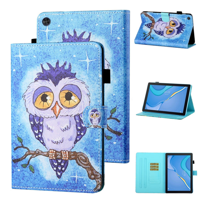 Colored Drawing Stitching Horizontal Flip Leather Case TPU Bottom Case with Holder & Card Slots & Anti-skid Strip & Pen Slot, For Huawei MatePad T 8, For Huawei Honor Pad 6 / X6 & Enjoy 2 & MatePad T10 / T10S