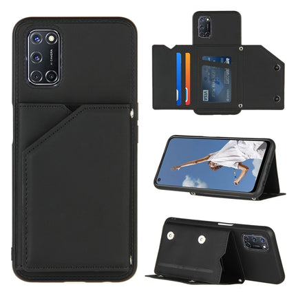Skin Feel PU + TPU + PC Back Cover Shockproof Case with Card Slots & Holder & Photo Frame, For OPPO A9 2020, For OPPO A52 & A72 & A92, For OPPO A53, For OPPO F17, For OPPO F17 Pro & A93