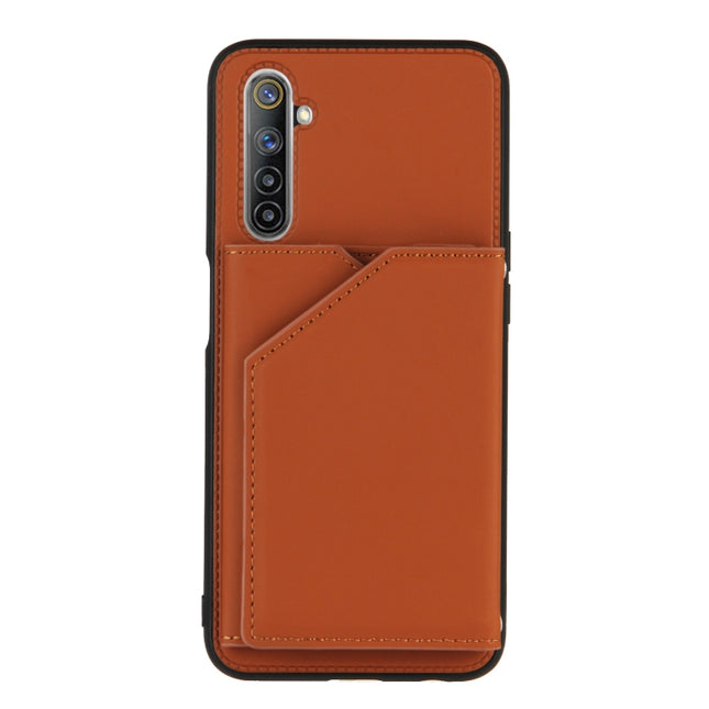 Skin Feel PU + TPU + PC Back Cover Shockproof Case with Card Slots & Holder & Photo Frame, For OPPO Realme 6, For OPPO Realme C3, For vivo Y17 & Y15 & Y12