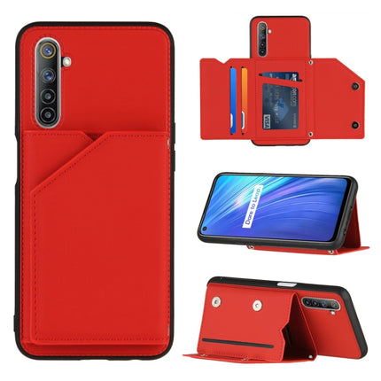Skin Feel PU + TPU + PC Back Cover Shockproof Case with Card Slots & Holder & Photo Frame, For OPPO Realme 6, For OPPO Realme C3, For vivo Y17 & Y15 & Y12