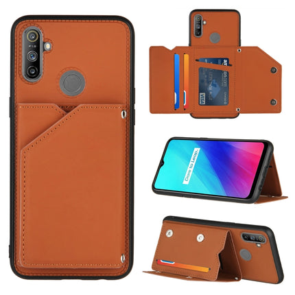 Skin Feel PU + TPU + PC Back Cover Shockproof Case with Card Slots & Holder & Photo Frame, For OPPO Realme 6, For OPPO Realme C3, For vivo Y17 & Y15 & Y12
