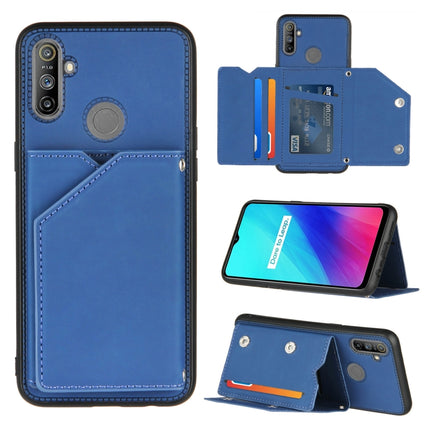 Skin Feel PU + TPU + PC Back Cover Shockproof Case with Card Slots & Holder & Photo Frame, For OPPO Realme 6, For OPPO Realme C3, For vivo Y17 & Y15 & Y12