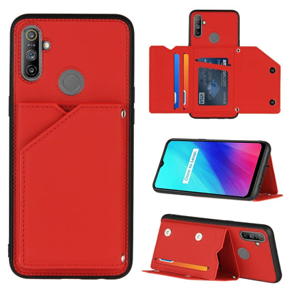 Skin Feel PU + TPU + PC Back Cover Shockproof Case with Card Slots & Holder & Photo Frame, For OPPO Realme 6, For OPPO Realme C3, For vivo Y17 & Y15 & Y12