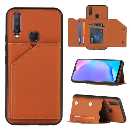 Skin Feel PU + TPU + PC Back Cover Shockproof Case with Card Slots & Holder & Photo Frame, For OPPO Realme 6, For OPPO Realme C3, For vivo Y17 & Y15 & Y12