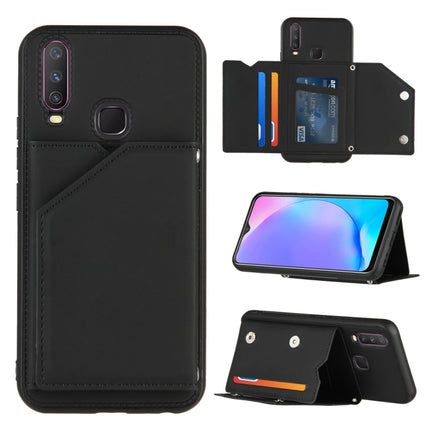 Skin Feel PU + TPU + PC Back Cover Shockproof Case with Card Slots & Holder & Photo Frame, For OPPO Realme 6, For OPPO Realme C3, For vivo Y17 & Y15 & Y12