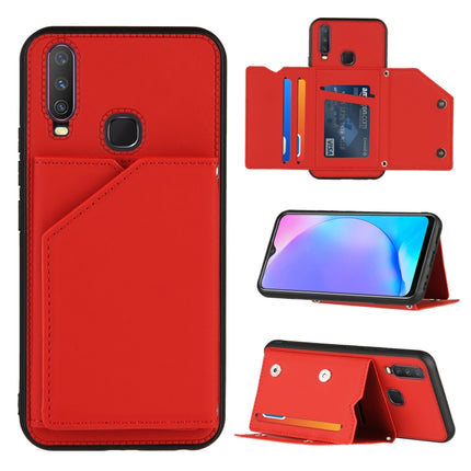 Skin Feel PU + TPU + PC Back Cover Shockproof Case with Card Slots & Holder & Photo Frame, For OPPO Realme 6, For OPPO Realme C3, For vivo Y17 & Y15 & Y12