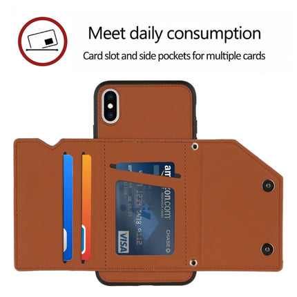 Skin Feel PU + TPU + PC Back Cover Shockproof Case with Card Slots & Holder & Photo Frame, For iPhone X / XS, For iPhone XR, For iPhone XS Max, For iPhone 11 Pro, For iPhone 11