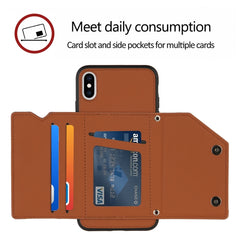 Skin Feel PU + TPU + PC Back Cover Shockproof Case with Card Slots & Holder & Photo Frame, For iPhone X / XS, For iPhone XR, For iPhone XS Max, For iPhone 11 Pro, For iPhone 11, For iPhone 11 Pro Max