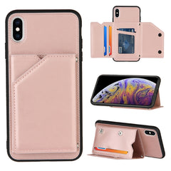 Skin Feel PU + TPU + PC Back Cover Shockproof Case with Card Slots & Holder & Photo Frame, For iPhone X / XS, For iPhone XR, For iPhone XS Max, For iPhone 11 Pro, For iPhone 11, For iPhone 11 Pro Max