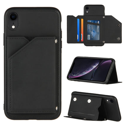 Skin Feel PU + TPU + PC Back Cover Shockproof Case with Card Slots & Holder & Photo Frame, For iPhone X / XS, For iPhone XR, For iPhone XS Max, For iPhone 11 Pro, For iPhone 11