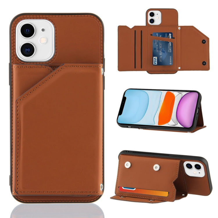 Funda a prueba de golpes con tapa trasera de PU + TPU + PC con sensación de piel, ranuras para tarjetas, soporte y marco de fotos, para iPhone X/XS, para iPhone XR, para iPhone XS Max, para iPhone 11 Pro, para iPhone 11, para iPhone 11 Pro Max