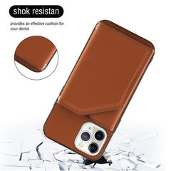 Hautfreundliche PU- + TPU- + PC-Rückseite, stoßfeste Hülle mit Kartenfächern, Halter und Bilderrahmen, für iPhone 12 mini, für iPhone 12/12 Pro, für iPhone 12 Pro Max