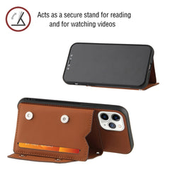 Hautfreundliche PU- + TPU- + PC-Rückseite, stoßfeste Hülle mit Kartenfächern, Halter und Bilderrahmen, für iPhone 12 mini, für iPhone 12/12 Pro, für iPhone 12 Pro Max