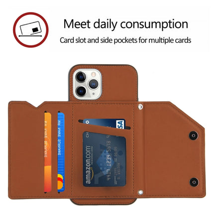 Funda a prueba de golpes con tapa trasera de PU + TPU + PC con sensación de piel, ranuras para tarjetas, soporte y marco de fotos, para iPhone 12 mini, para iPhone 12/12 Pro, para iPhone 12 Pro Max