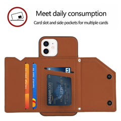 Skin Feel PU + TPU + PC Back Cover Shockproof Case with Card Slots & Holder & Photo Frame, For iPhone 12 mini, For iPhone 12 / 12 Pro, For iPhone 12 Pro Max