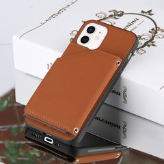 Skin Feel PU + TPU + PC Back Cover Shockproof Case with Card Slots & Holder & Photo Frame, For iPhone 12 mini, For iPhone 12 / 12 Pro, For iPhone 12 Pro Max