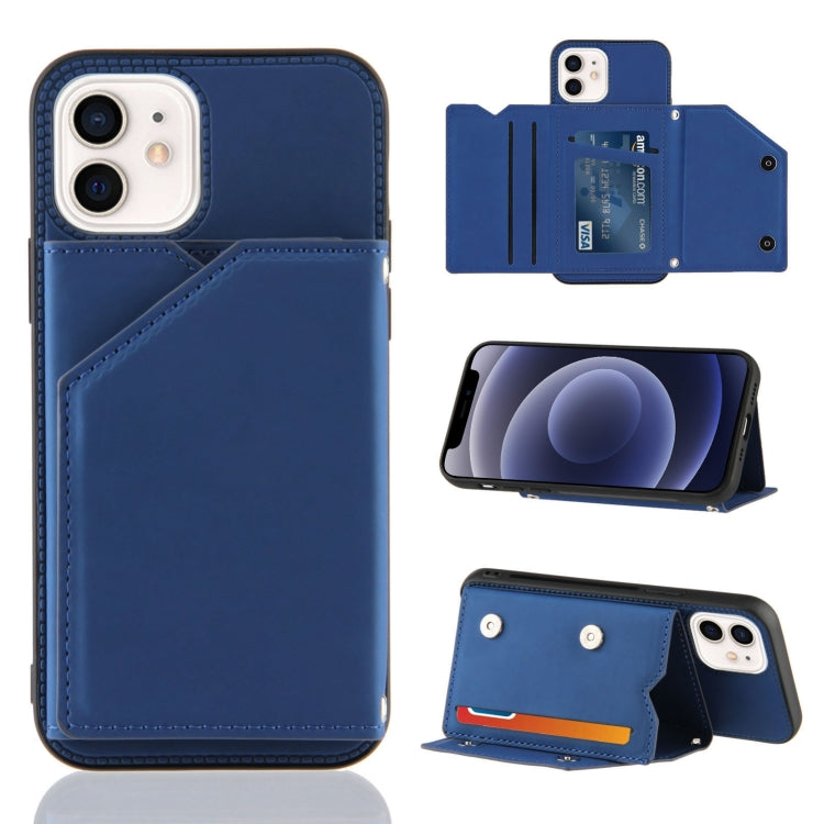 Hautfreundliche PU- + TPU- + PC-Rückseite, stoßfeste Hülle mit Kartenfächern, Halter und Bilderrahmen, für iPhone 12 mini, für iPhone 12/12 Pro, für iPhone 12 Pro Max