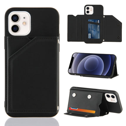 Funda a prueba de golpes con tapa trasera de PU + TPU + PC con sensación de piel, ranuras para tarjetas, soporte y marco de fotos, para iPhone 12 mini, para iPhone 12/12 Pro, para iPhone 12 Pro Max