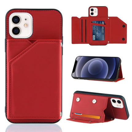 Funda a prueba de golpes con tapa trasera de PU + TPU + PC con sensación de piel, ranuras para tarjetas, soporte y marco de fotos, para iPhone 12 mini, para iPhone 12/12 Pro, para iPhone 12 Pro Max