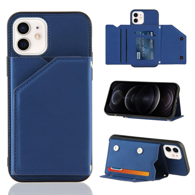 Hautfreundliche PU- + TPU- + PC-Rückseite, stoßfeste Hülle mit Kartenfächern, Halter und Bilderrahmen, für iPhone 12 mini, für iPhone 12/12 Pro, für iPhone 12 Pro Max
