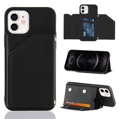 Skin Feel PU + TPU + PC Back Cover Shockproof Case with Card Slots & Holder & Photo Frame, For iPhone 12 mini, For iPhone 12 / 12 Pro, For iPhone 12 Pro Max