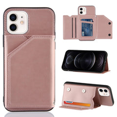 Skin Feel PU + TPU + PC Back Cover Shockproof Case with Card Slots & Holder & Photo Frame, For iPhone 12 mini, For iPhone 12 / 12 Pro, For iPhone 12 Pro Max