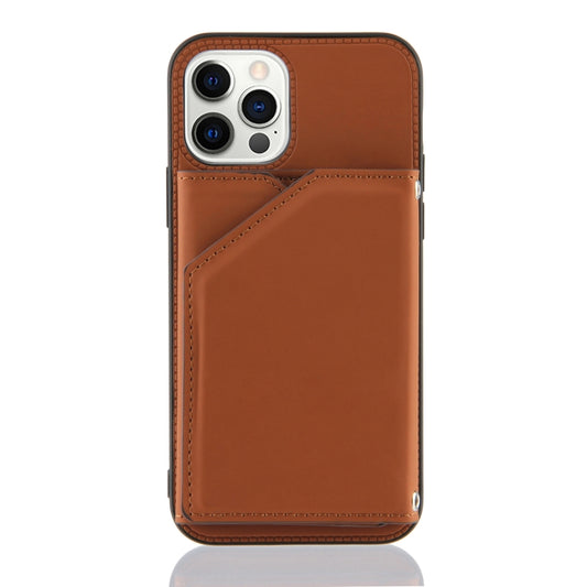 Skin Feel PU + TPU + PC Back Cover Shockproof Case with Card Slots & Holder & Photo Frame, For iPhone 12 Pro Max