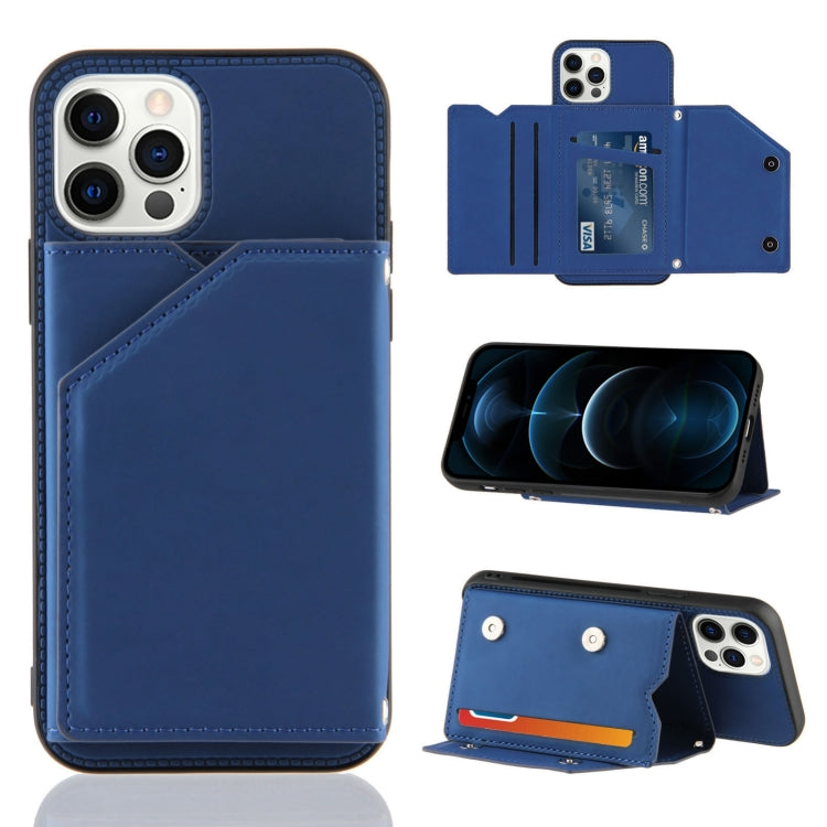 Hautfreundliche PU- + TPU- + PC-Rückseite, stoßfeste Hülle mit Kartenfächern, Halter und Bilderrahmen, für iPhone 12 mini, für iPhone 12/12 Pro, für iPhone 12 Pro Max